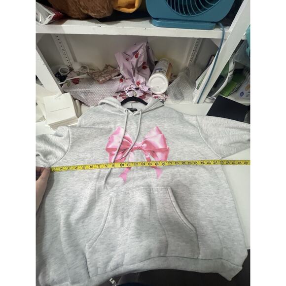 Harper & Ivy Popover Super Soft Plush Hoodie Bow Detail “High Maintenance” SizeM - Picture 5 of 7
